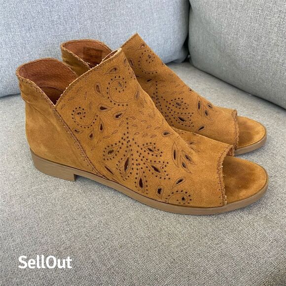 Coolway Shoes - Coolway Women's Jasper Brown Suede Open Toe Booties Size 10 Casual